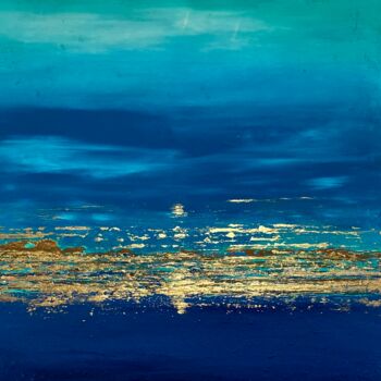 Ζωγραφική με τίτλο "Blue and light" από Brigitte Dravet, Αυθεντικά έργα τέχνης, Ακρυλικό Τοποθετήθηκε στο Ξύλινο φορείο σκελ…