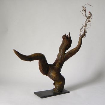 Sculpture titled "Hermes en satyre da…" by Brigitte Feyt, Original Artwork