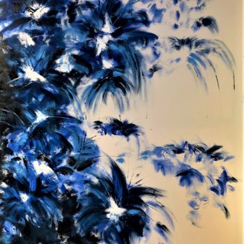 Painting titled "Oasis in blues" by Brig Finucci, Original Artwork, Oil