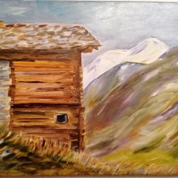 Malerei mit dem Titel "Haut Valais" von Brigitte Givel, Original-Kunstwerk, Öl