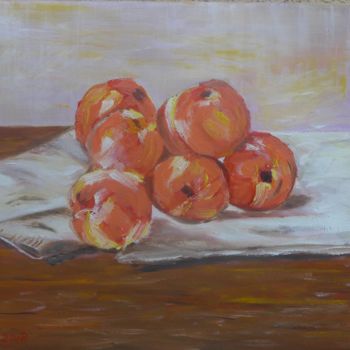 Pintura titulada "Nectarines" por Brigitte Givel, Obra de arte original, Oleo
