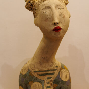 Sculptuur getiteld "Marguerite" door Brigitte Joyez Beaurain (BRIG), Origineel Kunstwerk, Klei