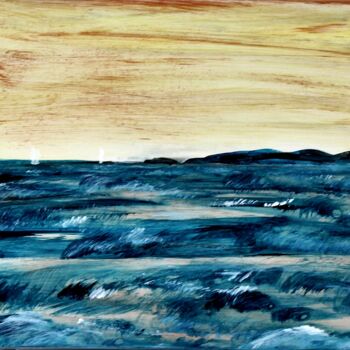 Malerei mit dem Titel "Bewegtes Meer" von Brigitte Kölli, Original-Kunstwerk, Acryl
