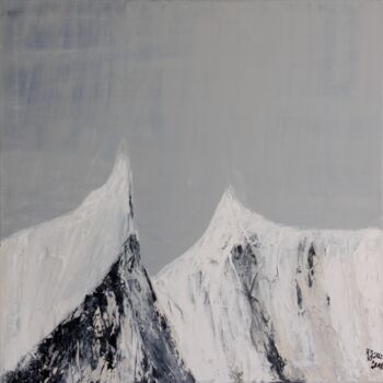 Malerei mit dem Titel "Gipfeltour" von Brigitte Kölli, Original-Kunstwerk, Acryl