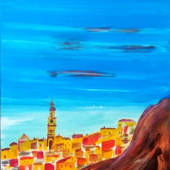 Painting titled "Cote d`Azur" by Brigitte Kölli, Original Artwork, Acrylic
