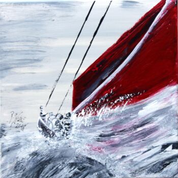 Painting titled "sailing" by Brigitte Kölli, Original Artwork, Acrylic
