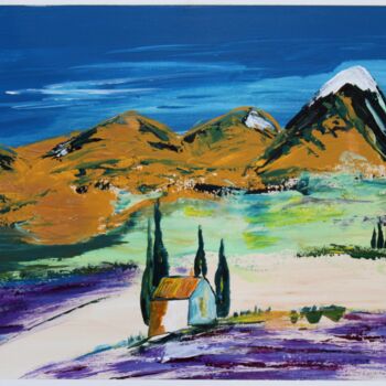 Malerei mit dem Titel "Haute Provence" von Brigitte Kölli, Original-Kunstwerk, Acryl