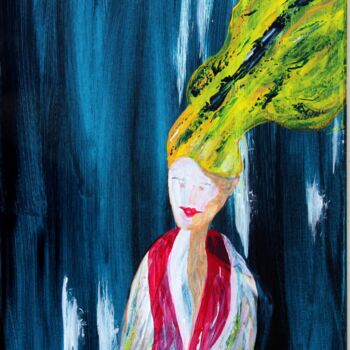 Peinture intitulée "Femme Mistral" par Brigitte Kölli, Œuvre d'art originale, Acrylique