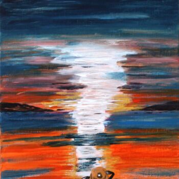 Pintura intitulada "Sonnenuntergang" por Brigitte Kölli, Obras de arte originais, Acrílico