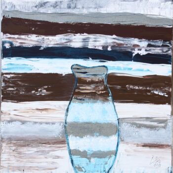 Malerei mit dem Titel "Blick aufs Meer" von Brigitte Kölli, Original-Kunstwerk, Acryl