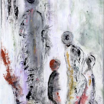 Malerei mit dem Titel "Family" von Brigitte Kölli, Original-Kunstwerk, Acryl