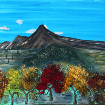 Pittura intitolato "Mont Ventoux im Her…" da Brigitte Kölli, Opera d'arte originale, Acrilico