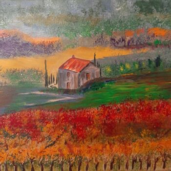 Painting titled "Herbstliche Provence" by Brigitte Kölli, Original Artwork, Acrylic