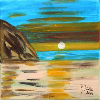 Malerei mit dem Titel "Full moon" von Brigitte Kölli, Original-Kunstwerk, Acryl
