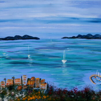 Malerei mit dem Titel "Bucht von Le Lavand…" von Brigitte Kölli, Original-Kunstwerk, Acryl