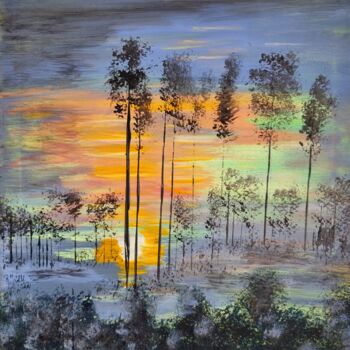 Malerei mit dem Titel "Waldesruh" von Brigitte Kölli, Original-Kunstwerk, Acryl