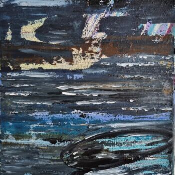 Painting titled "Wal im Meer" by Brigitte Kölli, Original Artwork, Acrylic
