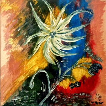 Pintura intitulada "Edelweiß im Wind" por Brigitte Kölli, Obras de arte originais, Acrílico
