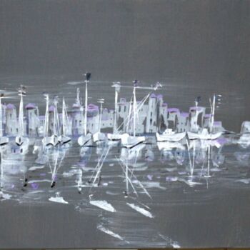 Painting titled "St.Tropez by night" by Brigitte Kölli, Original Artwork, Acrylic