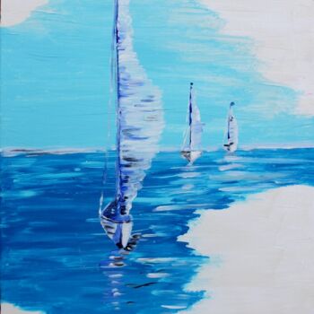 Pintura titulada "Sailing away" por Brigitte Kölli, Obra de arte original, Acrílico