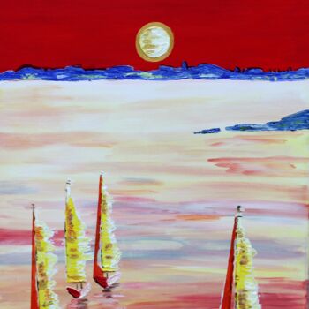 Painting titled "Sunrise" by Brigitte Kölli, Original Artwork, Acrylic