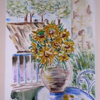 Pintura titulada "Sonnenblumen" por Brigitte Kölli, Obra de arte original