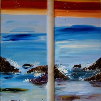 Painting titled "Wild coast" by Brigitte Kölli, Original Artwork, Acrylic