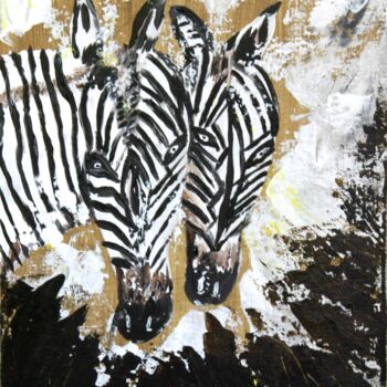 Malerei mit dem Titel "savanne schwarz wei…" von Brigitte Kölli, Original-Kunstwerk, Acryl