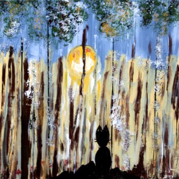 Pintura intitulada "vollmond.jpg" por Brigitte Kölli, Obras de arte originais, Acrílico