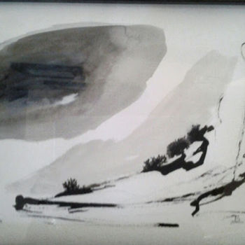 Desenho intitulada "DESSIN encre 1" por Brigitte Krief, Obras de arte originais, Tinta