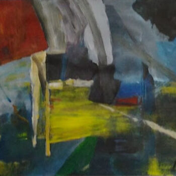 Pittura intitolato "PAYSAGE ABSTRAIT" da Brigitte Krief, Opera d'arte originale, Acrilico