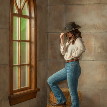 Photography titled "Cow girl" by Brigitte Marcotte, Original Artwork, Digital Photography