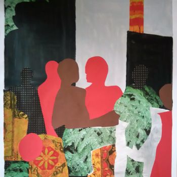 Collages intitolato "Africa Dance" da Brigitte Mathé (MBL), Opera d'arte originale, Collages