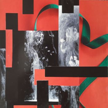 Collages getiteld "Sans titre COL 1" door Brigitte Mathé (MBL), Origineel Kunstwerk