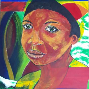 Painting titled "African beauty" by Brigitte Mathé (MBL), Original Artwork, Acrylic