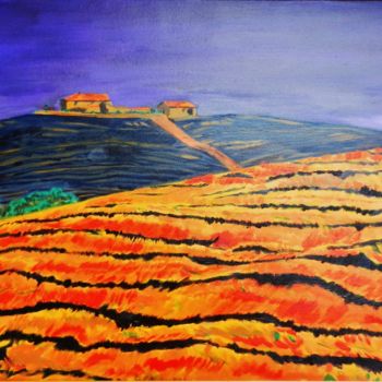 Pintura intitulada "Couleurs de Toscane" por Brigitte Mathé (MBL), Obras de arte originais, Óleo