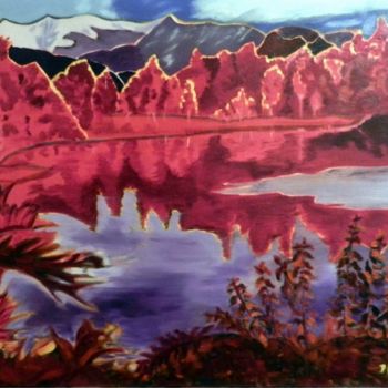 Peinture intitulée "Eté indien au Canada" par Brigitte Mathé (MBL), Œuvre d'art originale, Huile