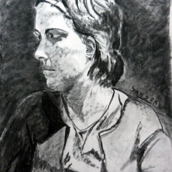 Drawing titled "Sandra, profil gauc…" by Brigitte Mathé (MBL), Original Artwork