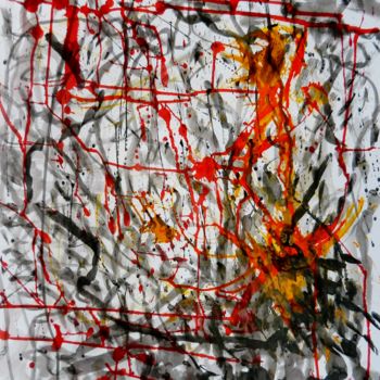 Painting titled "Abstraction musical…" by Brigitte Mathé (MBL), Original Artwork, Ink