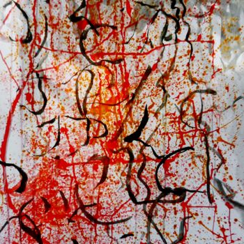 Disegno intitolato "Abstraction musical…" da Brigitte Mathé (MBL), Opera d'arte originale, Inchiostro