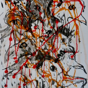 Painting titled "Abstraction musical…" by Brigitte Mathé (MBL), Original Artwork, Ink