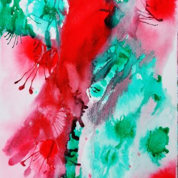 Peinture intitulée "Océan 6" par Brigitte Mathé (MBL), Œuvre d'art originale, Aquarelle
