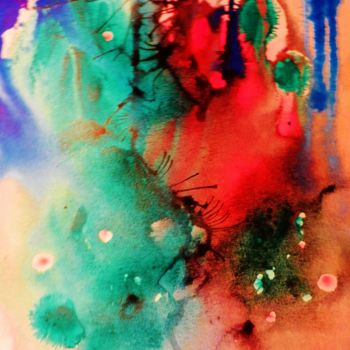 Peinture intitulée "Océan 13" par Brigitte Mathé (MBL), Œuvre d'art originale, Aquarelle