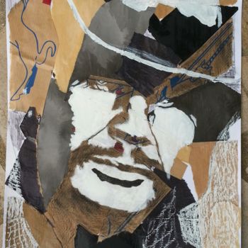 Collagen mit dem Titel "Charles Bronson -1,…" von Brigitte Mathé (MBL), Original-Kunstwerk
