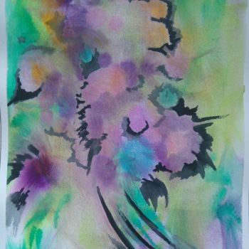 Painting titled "Bouquet mauve" by Brigitte Mathé (MBL), Original Artwork