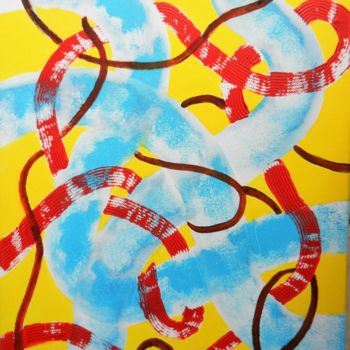 Painting titled "Entrelas 4" by Brigitte Mathé (MBL), Original Artwork, Acrylic