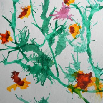 「Floralie 1」というタイトルの絵画 Brigitte Mathé (MBL)によって, オリジナルのアートワーク, インク