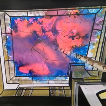 Peinture intitulée "Vers le Ciel" par Brigitte Mathé (MBL), Œuvre d'art originale, Aquarelle