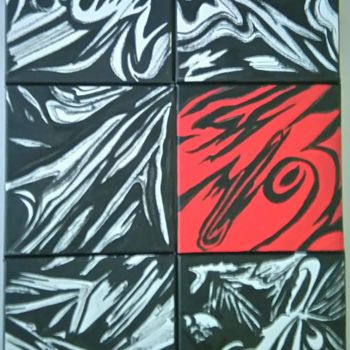 Pintura intitulada "Le rouge et le noir" por Brigitte Mathé (MBL), Obras de arte originais, Acrílico