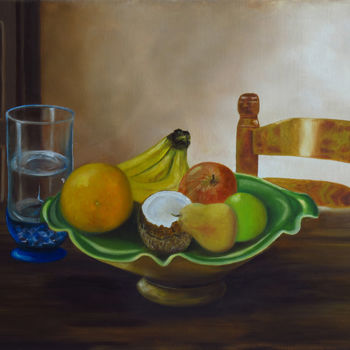 Malarstwo zatytułowany „Coupe de fruits” autorstwa Brigitte Menon, Oryginalna praca, Olej